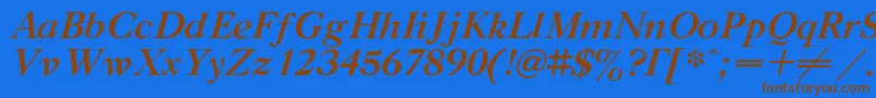 GazetatitulcBolditalic Font – Brown Fonts on Blue Background