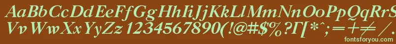 GazetatitulcBolditalic Font – Green Fonts on Brown Background