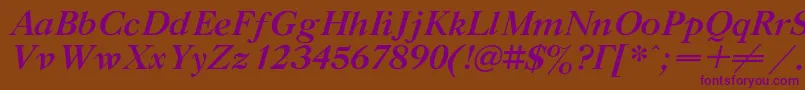 GazetatitulcBolditalic Font – Purple Fonts on Brown Background