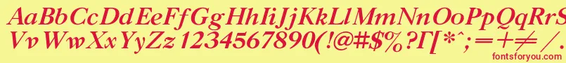 GazetatitulcBolditalic Font – Red Fonts on Yellow Background