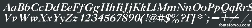 Шрифт GazetatitulcBolditalic – белые шрифты на чёрном фоне