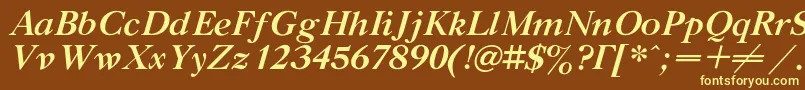 Шрифт GazetatitulcBolditalic – жёлтые шрифты на коричневом фоне