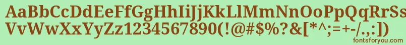 Droidserif ffy-Schriftart – Braune Schriften auf grünem Hintergrund