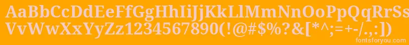 Droidserif ffy-fontti – vaaleanpunaiset fontit oranssilla taustalla