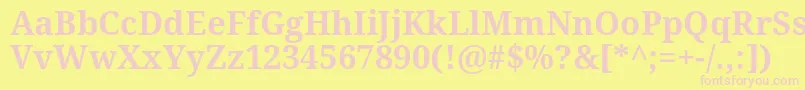 Droidserif ffy Font – Pink Fonts on Yellow Background