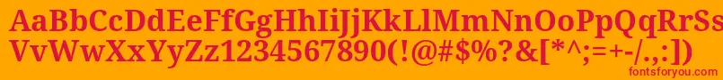 Droidserif ffy Font – Red Fonts on Orange Background
