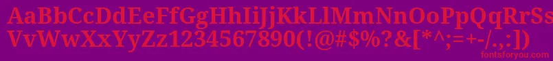 Droidserif ffy Font – Red Fonts on Purple Background