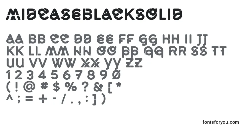 MidcaseBlacksolid-fontti – aakkoset, numerot, erikoismerkit
