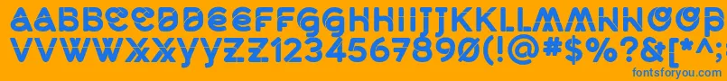 MidcaseBlacksolid Font – Blue Fonts on Orange Background