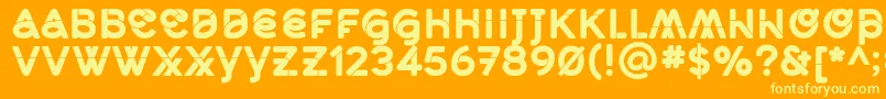 MidcaseBlacksolid Font – Yellow Fonts on Orange Background