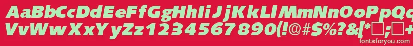 LansettedisplaysskItalic Font – Green Fonts on Red Background