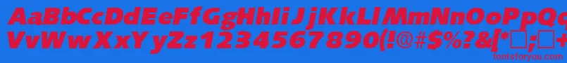 Шрифт LansettedisplaysskItalic – красные шрифты на синем фоне