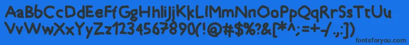Timkid Font – Black Fonts on Blue Background
