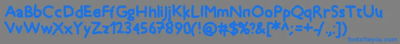 フォントTimkid – 灰色の背景に青い文字