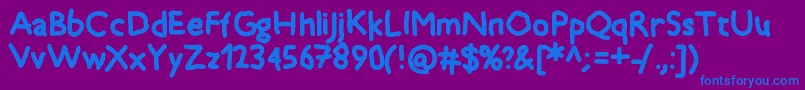 Timkid-Schriftart – Blaue Schriften auf violettem Hintergrund