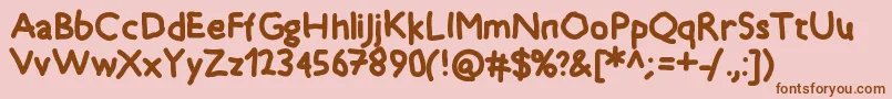 Timkid Font – Brown Fonts on Pink Background