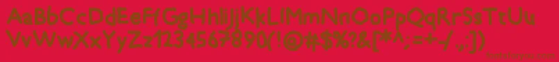 フォントTimkid – 赤い背景に茶色の文字