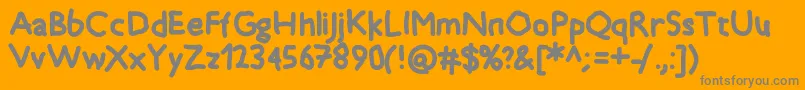 Timkid Font – Gray Fonts on Orange Background