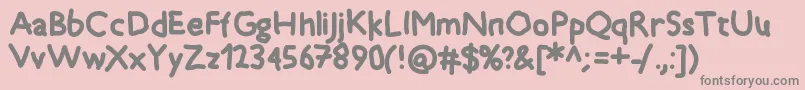 フォントTimkid – ピンクの背景に灰色の文字