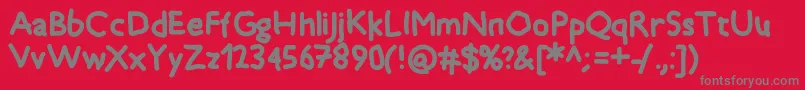 Timkid-fontti – harmaat kirjasimet punaisella taustalla