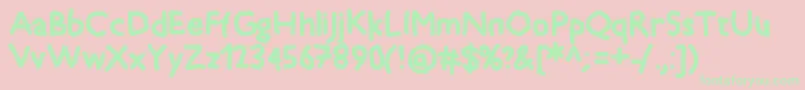 Timkid Font – Green Fonts on Pink Background