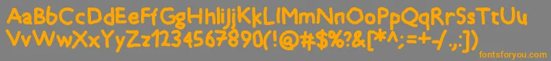 Timkid Font – Orange Fonts on Gray Background