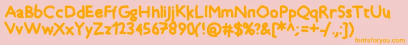 Timkid-Schriftart – Orangefarbene Schriften auf rosa Hintergrund
