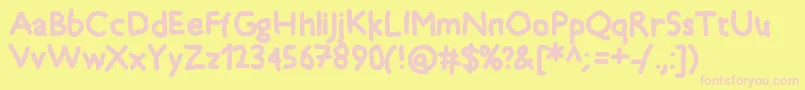 Timkid Font – Pink Fonts on Yellow Background
