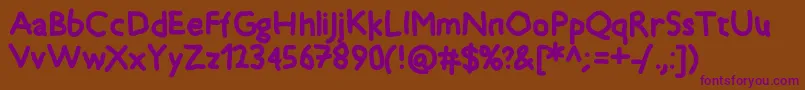 Timkid Font – Purple Fonts on Brown Background