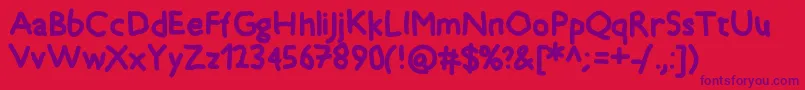 Timkid Font – Purple Fonts on Red Background