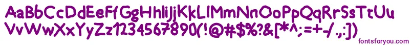 フォントTimkid – 白い背景に紫のフォント