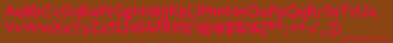 Timkid-fontti – punaiset fontit ruskealla taustalla
