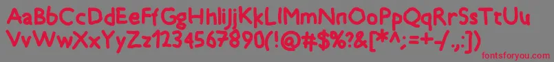 フォントTimkid – 赤い文字の灰色の背景