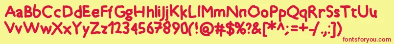Timkid Font – Red Fonts on Yellow Background