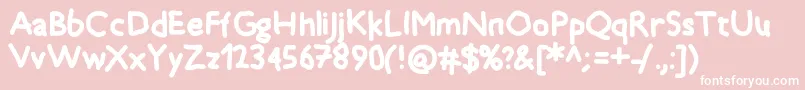 フォントTimkid – ピンクの背景に白い文字