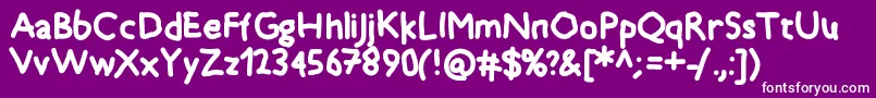 Timkid-Schriftart – Weiße Schriften auf violettem Hintergrund