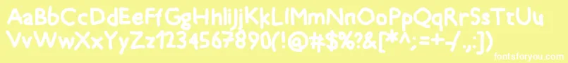 フォントTimkid – 黄色い背景に白い文字