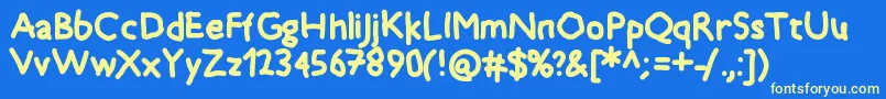 Timkid Font – Yellow Fonts on Blue Background
