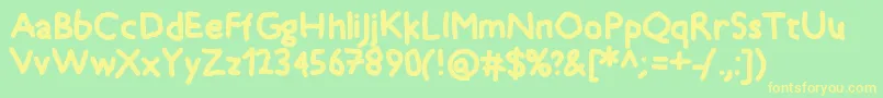 Timkid Font – Yellow Fonts on Green Background