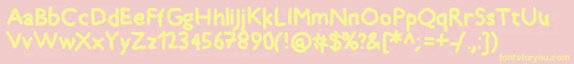 Timkid-fontti – keltaiset fontit vaaleanpunaisella taustalla