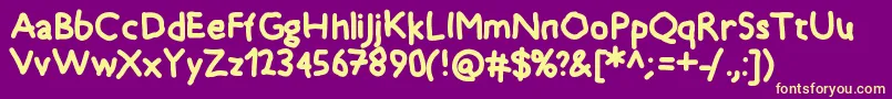 フォントTimkid – 紫の背景に黄色のフォント