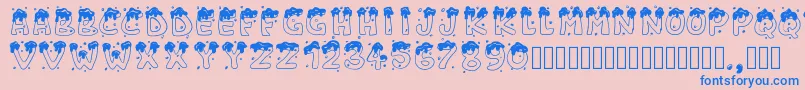 Шрифт Pwchristmascandies – синие шрифты на розовом фоне