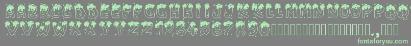 Шрифт Pwchristmascandies – зелёные шрифты на сером фоне