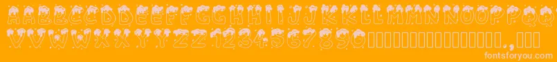Pwchristmascandies Font – Pink Fonts on Orange Background