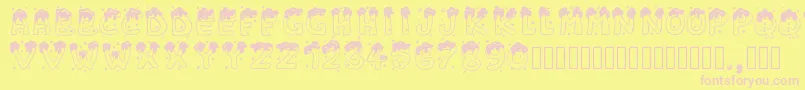 Pwchristmascandies Font – Pink Fonts on Yellow Background