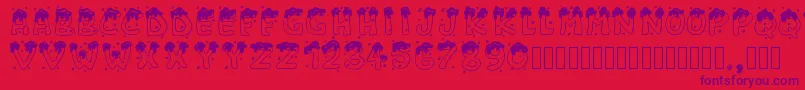 Pwchristmascandies Font – Purple Fonts on Red Background