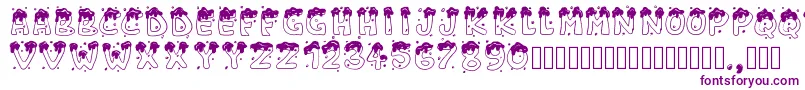 Pwchristmascandies Font – Purple Fonts on White Background