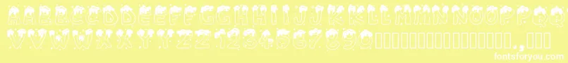 Pwchristmascandies Font – White Fonts on Yellow Background