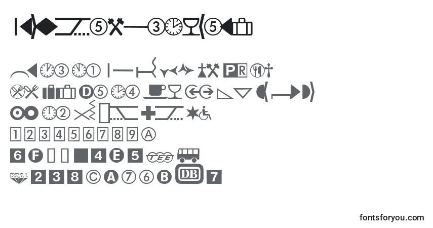 A fonte DatasymhdbNormal – alfabeto, números, caracteres especiais