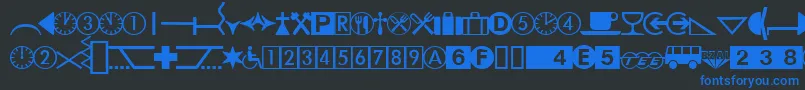 Шрифт DatasymhdbNormal – синие шрифты на чёрном фоне